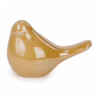 Mustard yellow ceramic bird