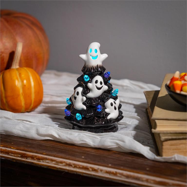 Haunted House LED Table Decor, Ceramic Color Changing