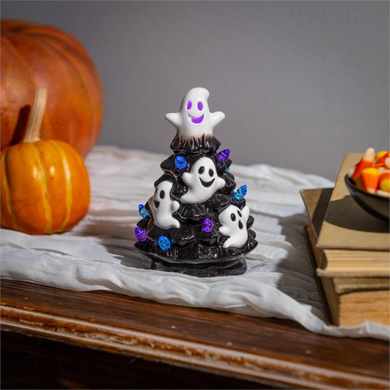 Haunted House LED Table Decor, Ceramic Color Changing