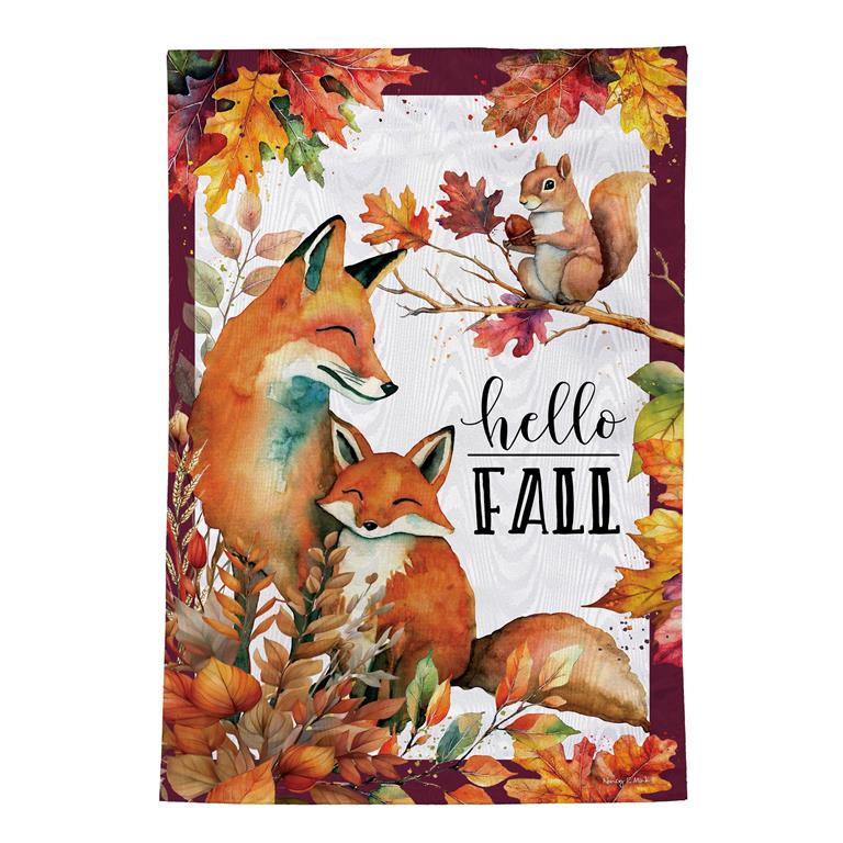 Fox Family, Moire Flag Garden