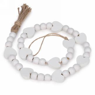 White Heart Garland With Tassel