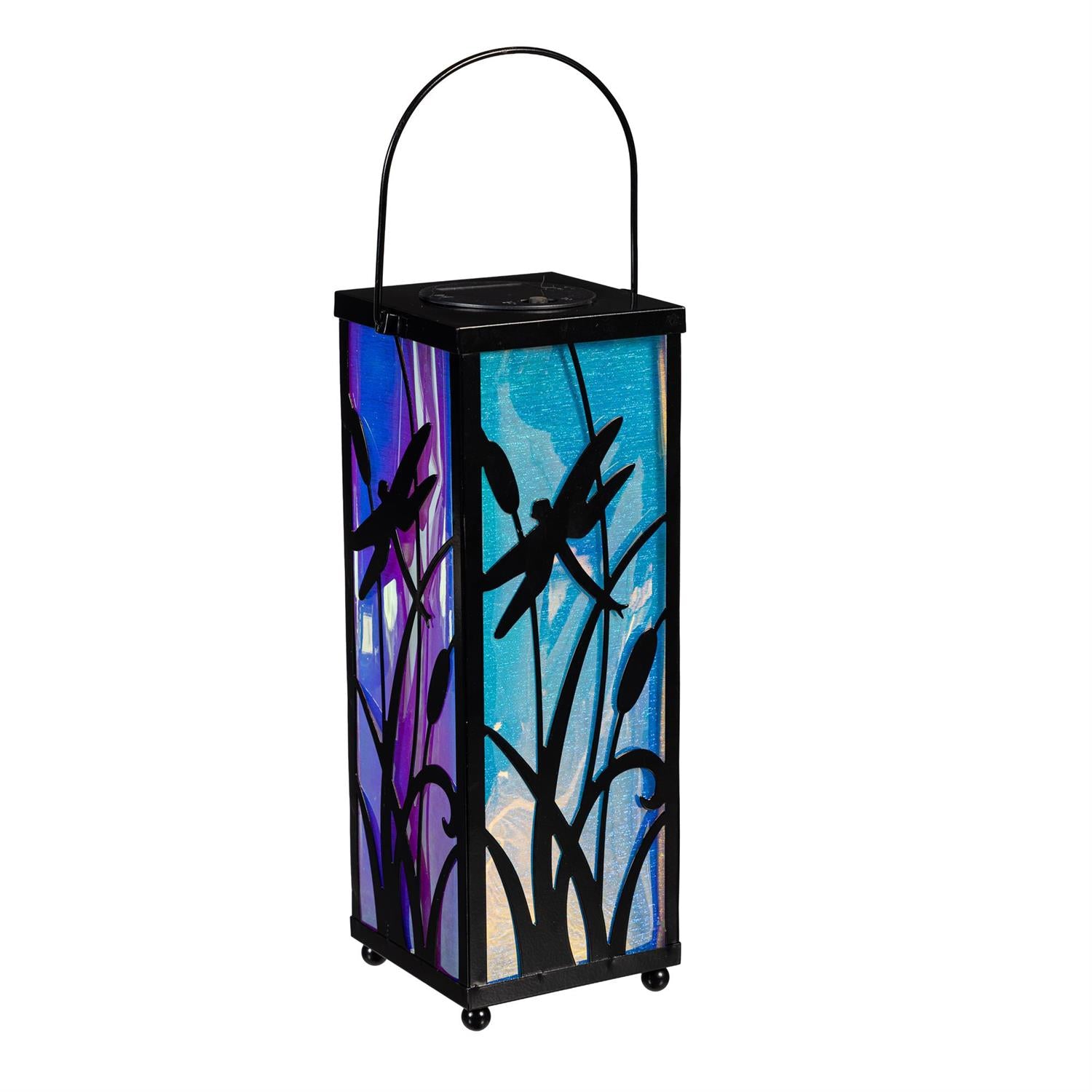 Iridescent Dragonfly Solar Lantern, 11.4"