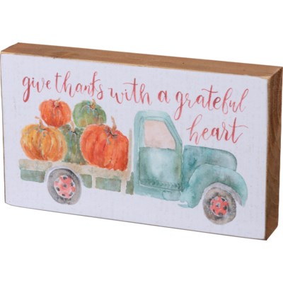 Block Sign, Give Thanks Truck