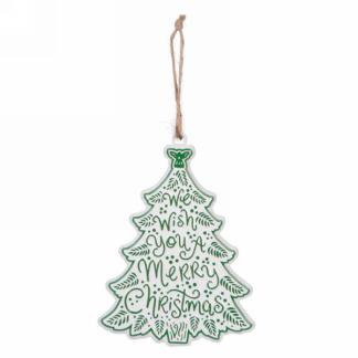 Merry Christmas metal tree ornament