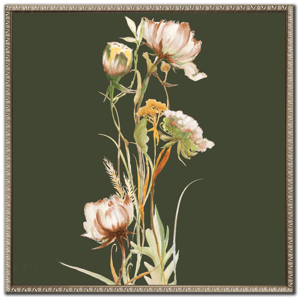 Blush Blossoms in Stillness I, 24x24 (Framed)