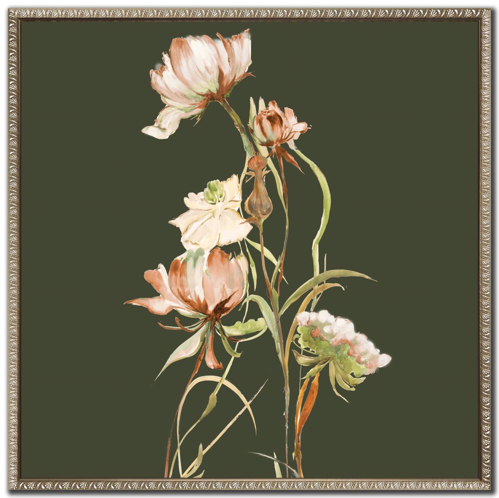 Blush Blossoms in Stillness I, 24x24 (Framed)