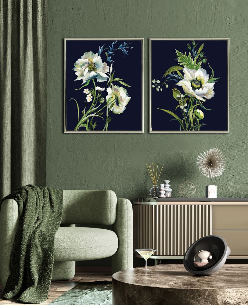 Moonlit Garden Elegance II, 16x20 Framed