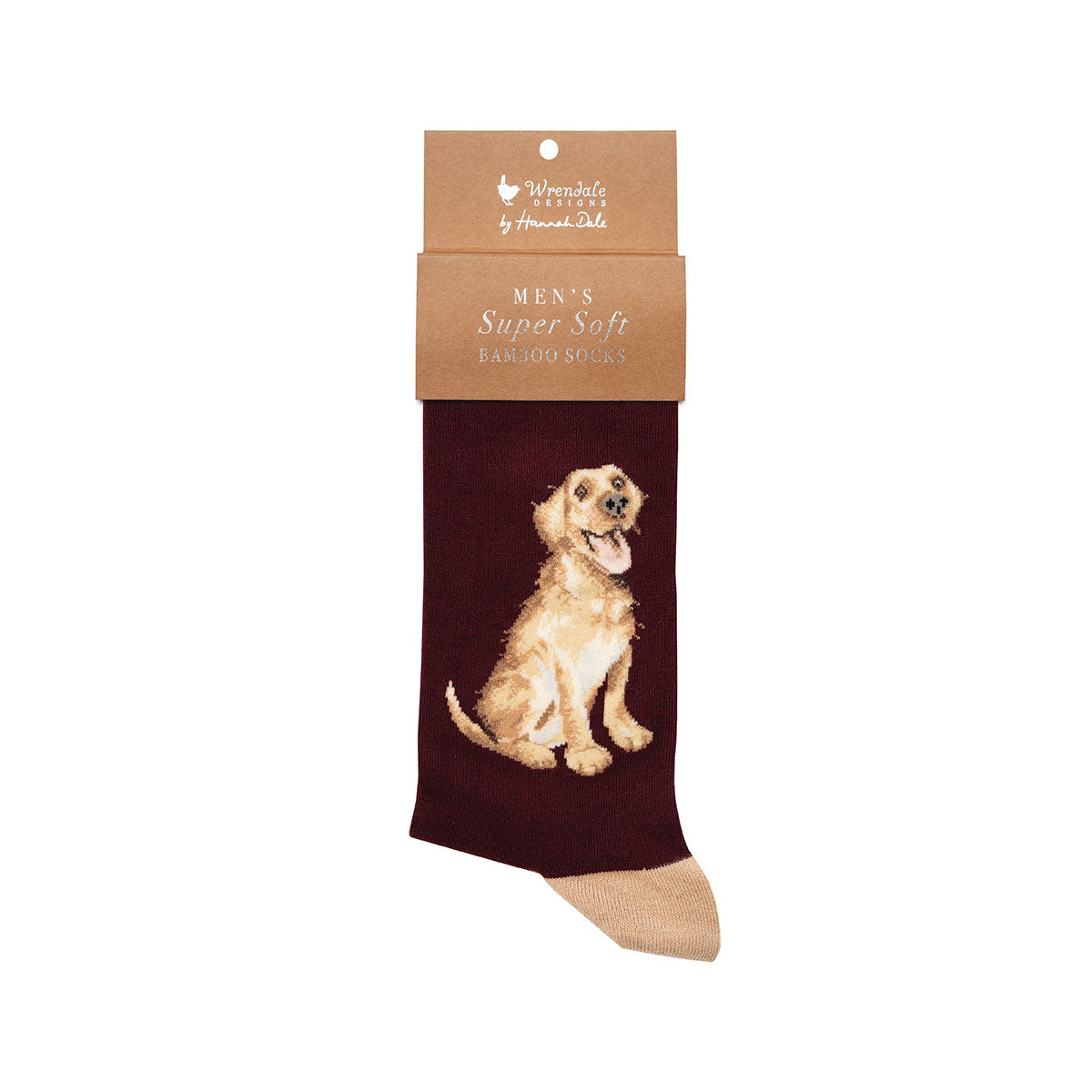 Burgundy Good As Gold Labrador, Men's Sock - Wrendale