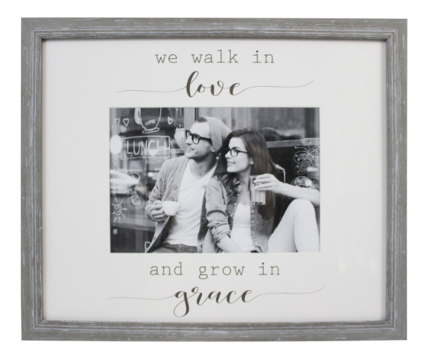 7x5 Grey Frame, We Walk in Love