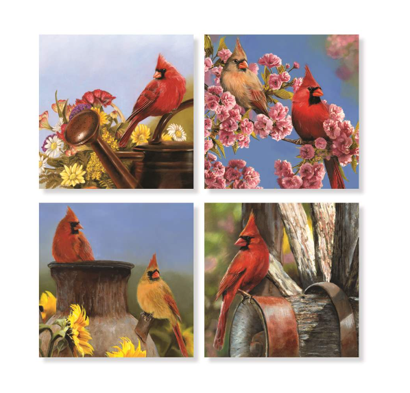 Coaster 4" Cardinal Set