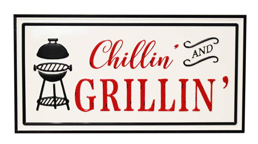 Metal BBQ Wall Plaque, Chillin'