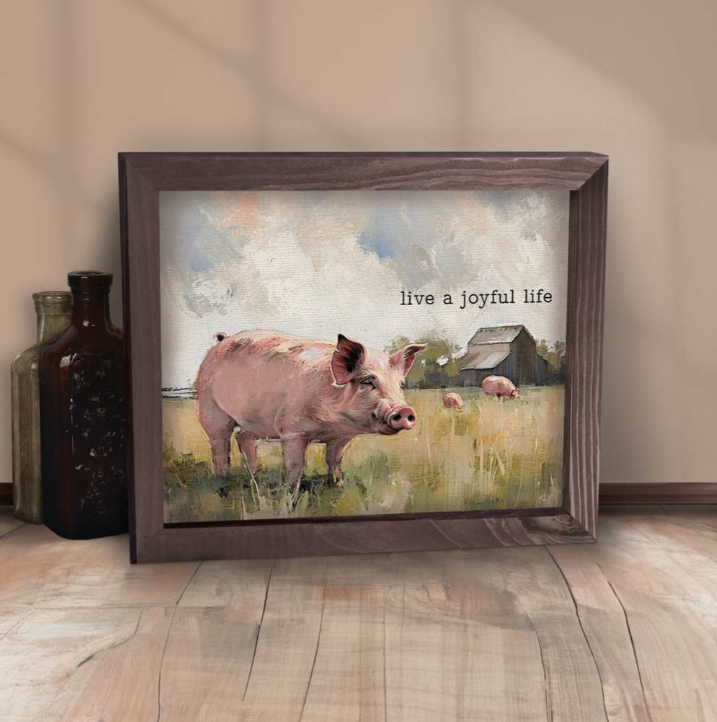 Framed Linen, Joyful Life