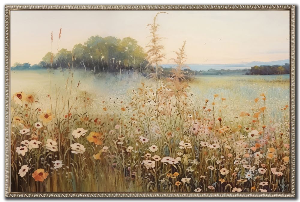 Wildflower Meadow At Dawn (Framed) 30x45