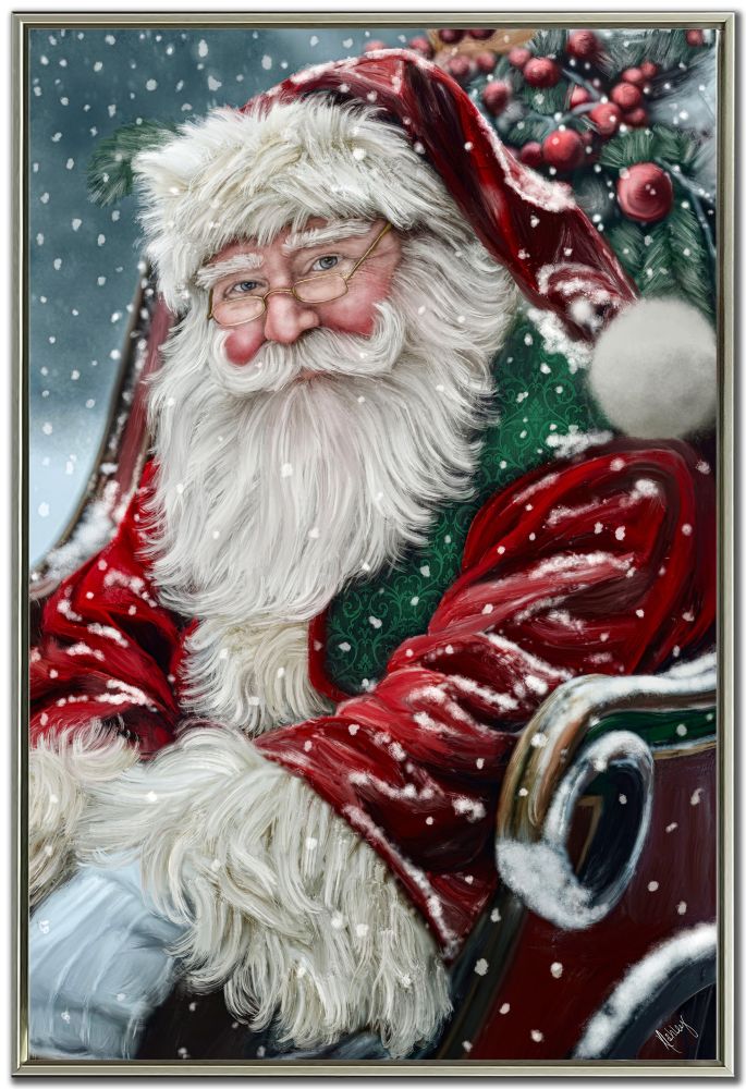 Santa’s Sleigh, 24x36 Canvas, Framed