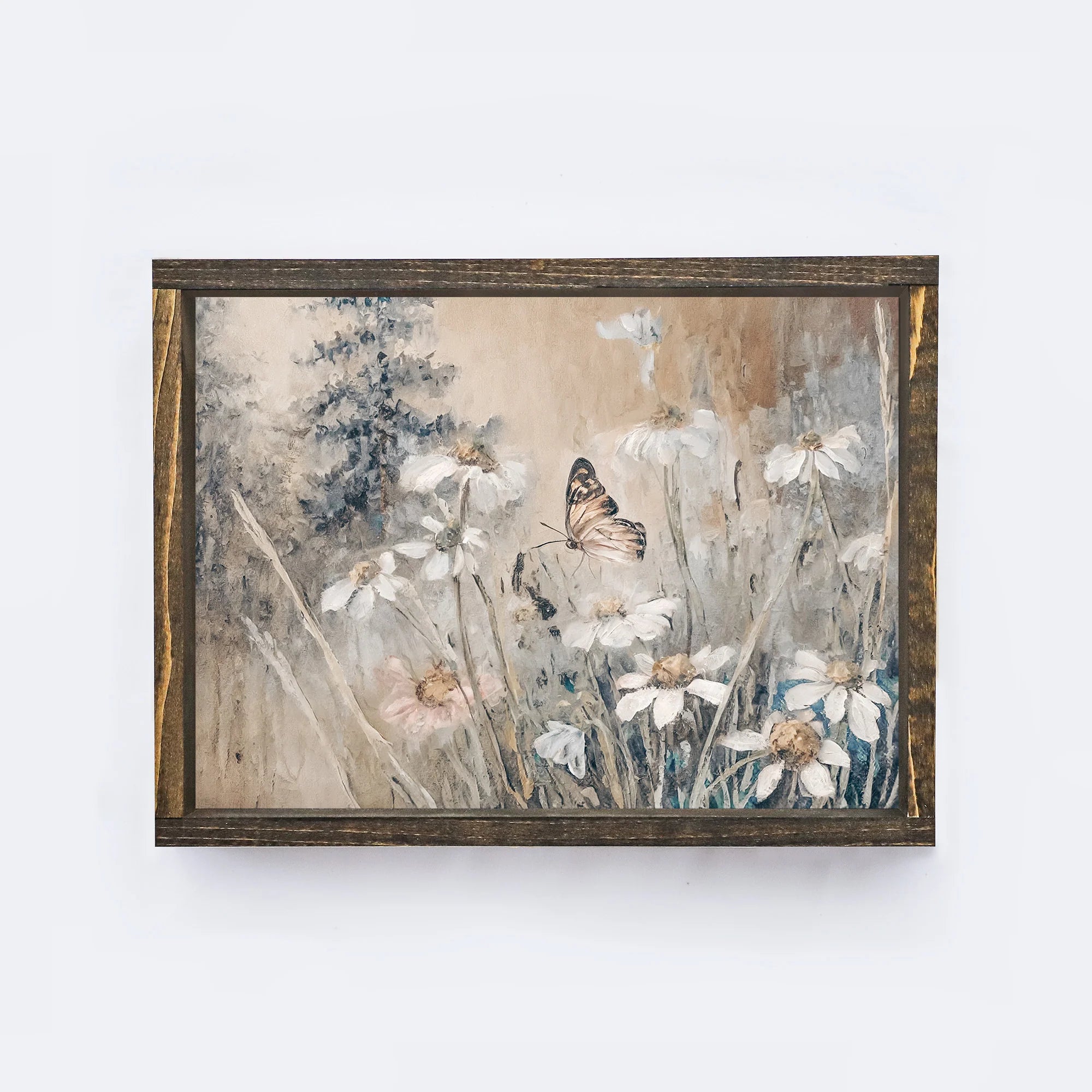 Vintage Print Framed | Wildflower Painting, 12x9"