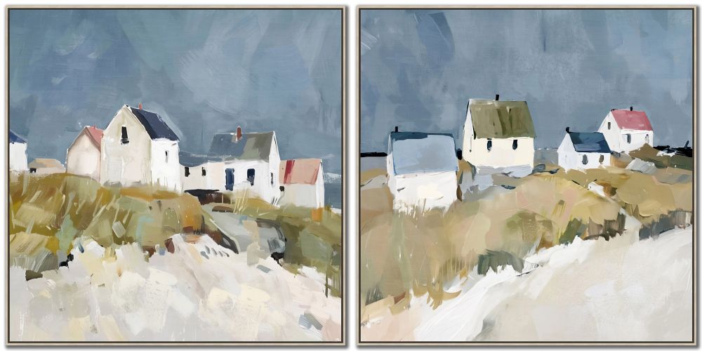 Seaside Cottages I, 32x32 (Framed)