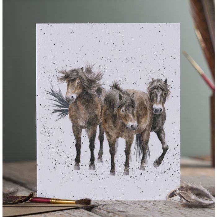 'Three Amigos' Horse Single Card