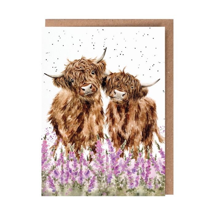 'Gentle Giants' Highland Cow Single Card