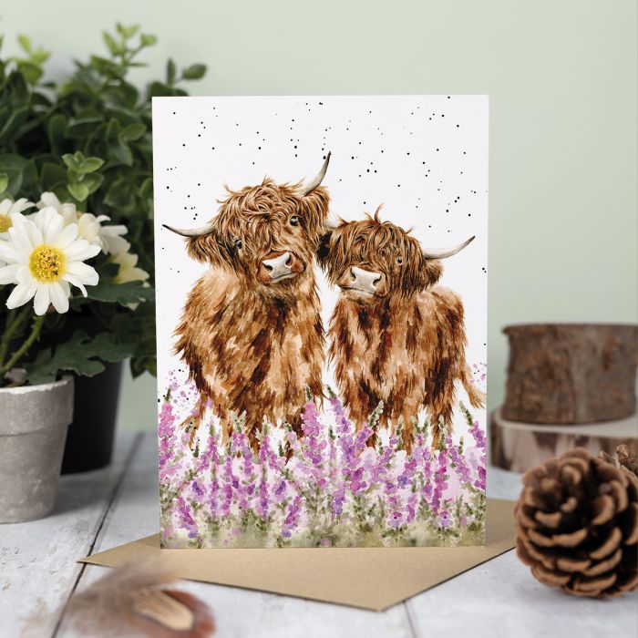 'Gentle Giants' Highland Cow Single Card