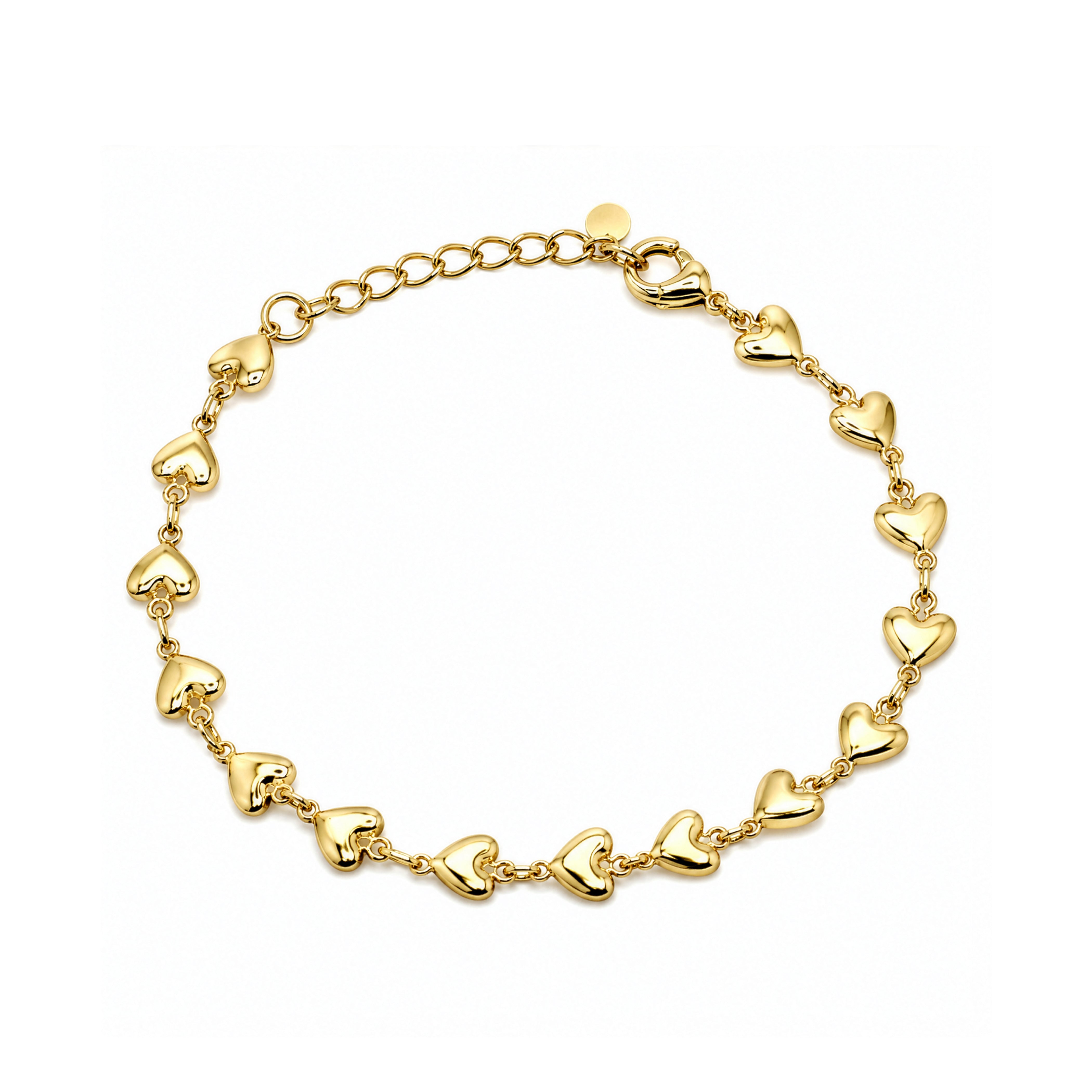 Premium Rhodium Plated Hearts Bracelet