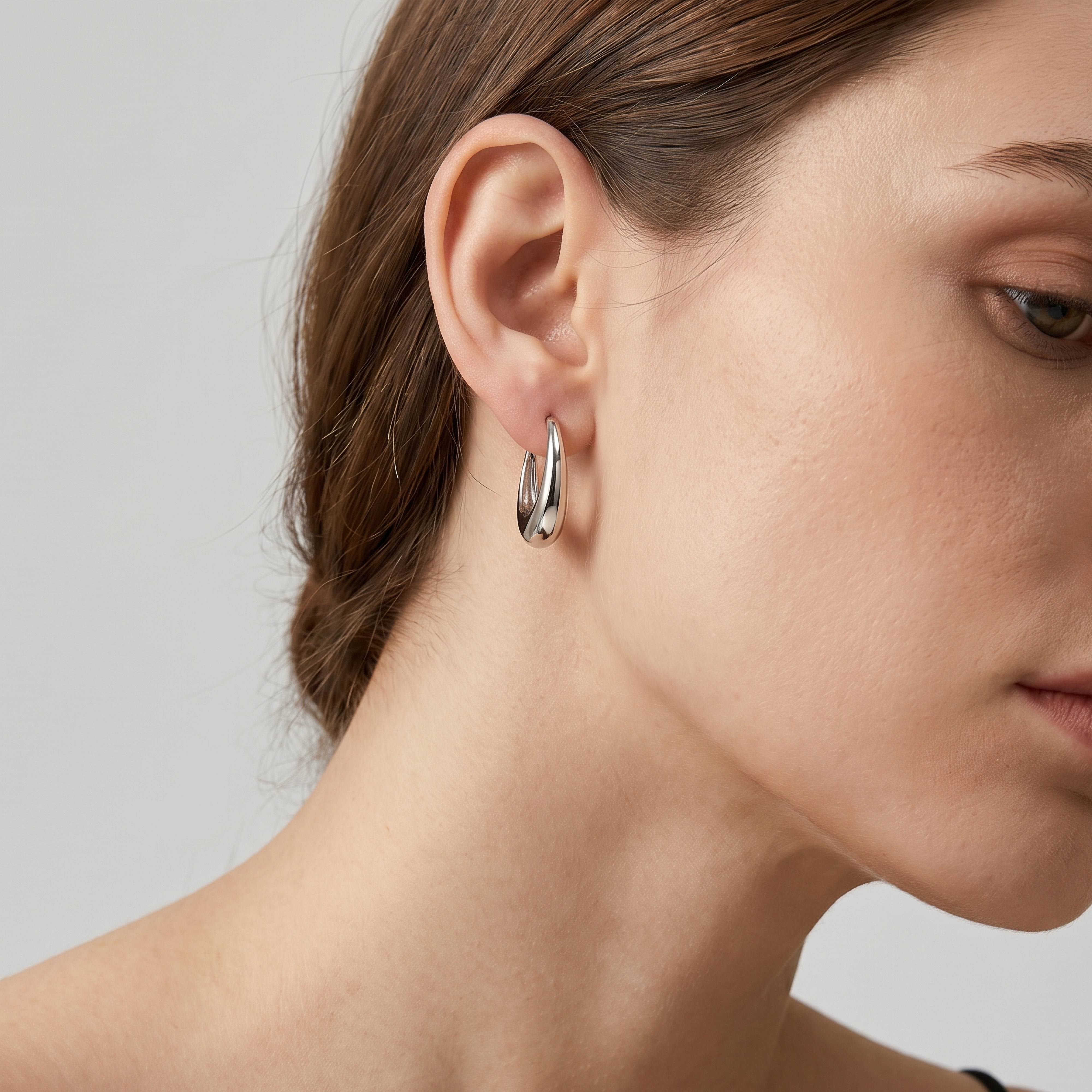 Premium Gold Plated Chunky Tapered Hoop Earrings