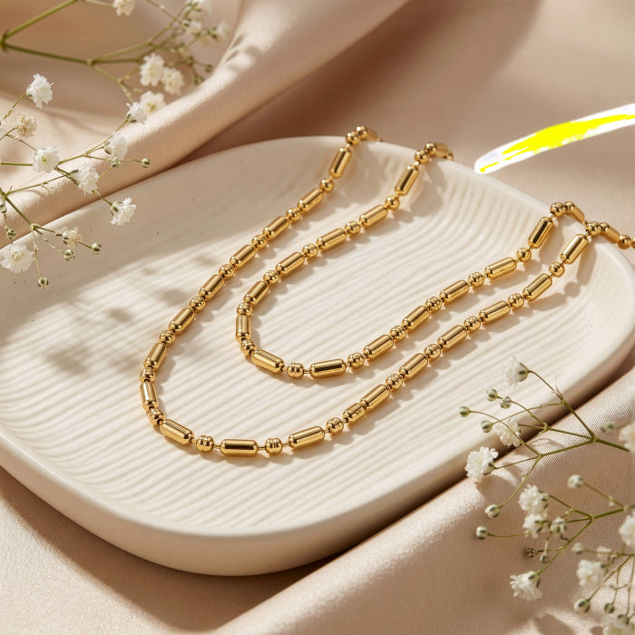 Premium Gold Plated Fancy Bead Necklace
