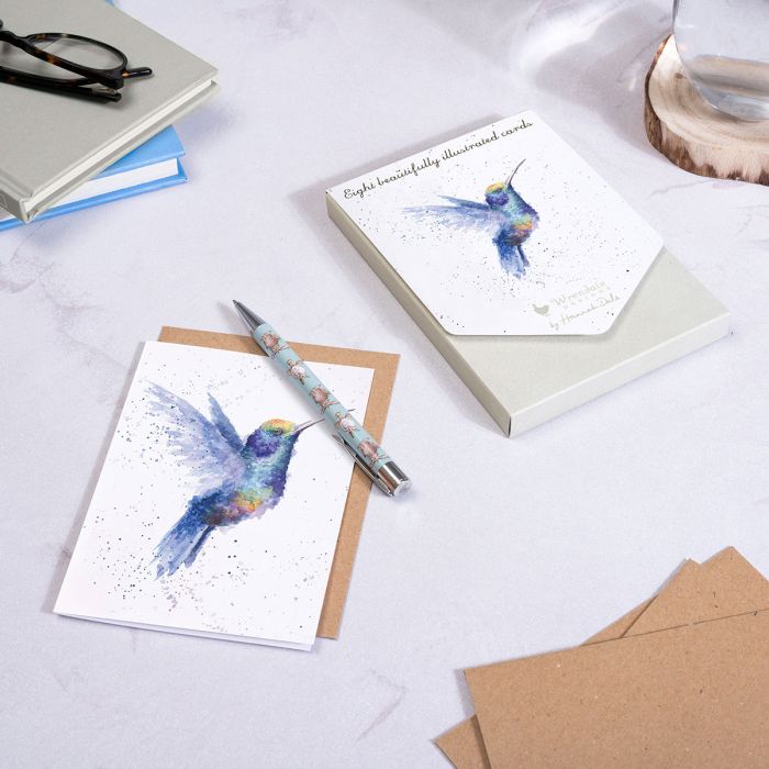 Rainbow Hummingbird Notecard 8 Pack