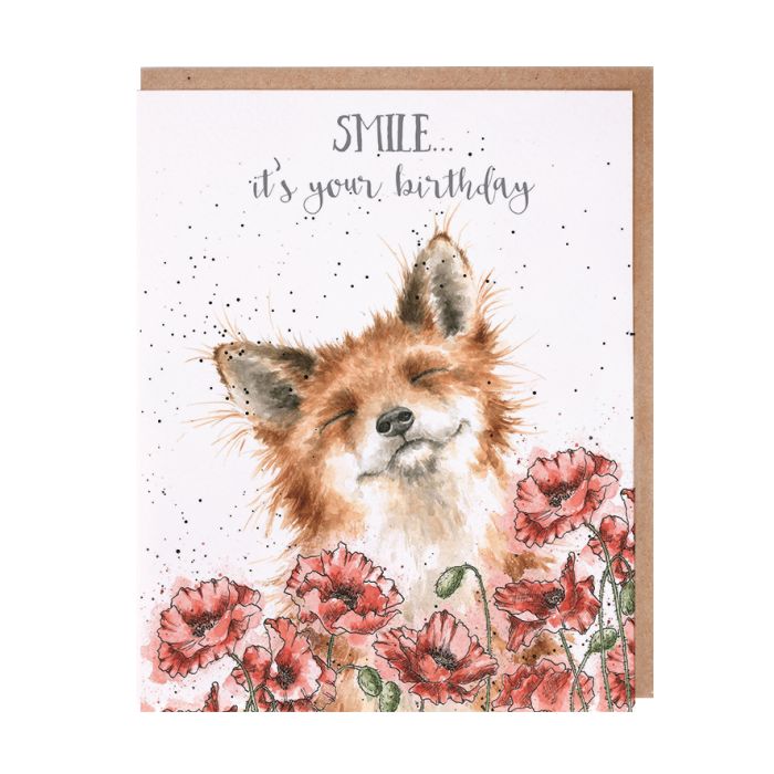 'Smile' Fox Birthday Single Card