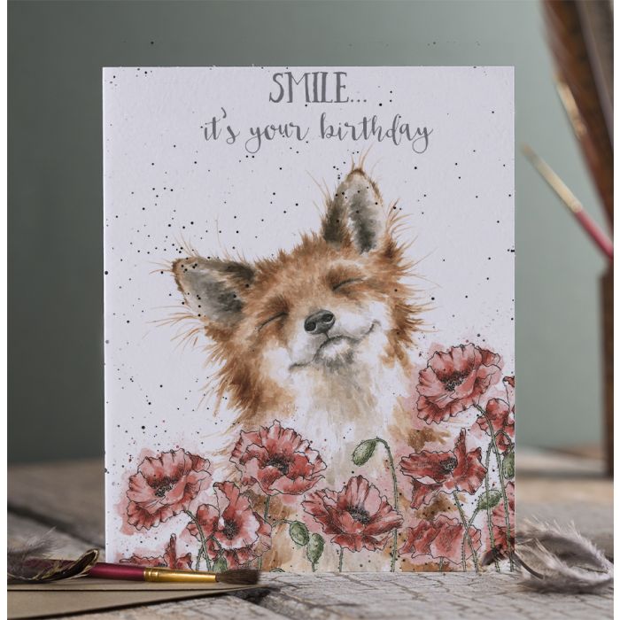 'Smile' Fox Birthday Single Card