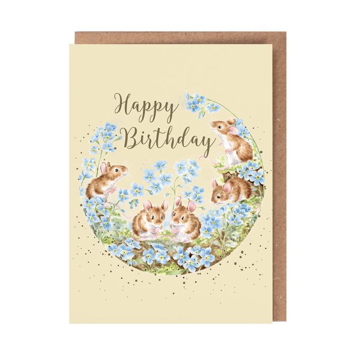 'Forget Me Not' Mouse Birthday Single Card