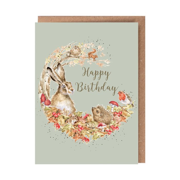 'Fungi Foray' Woodland Animal Birthday Single Card