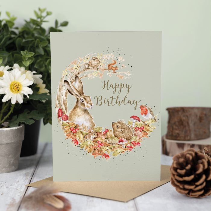 'Fungi Foray' Woodland Animal Birthday Single Card