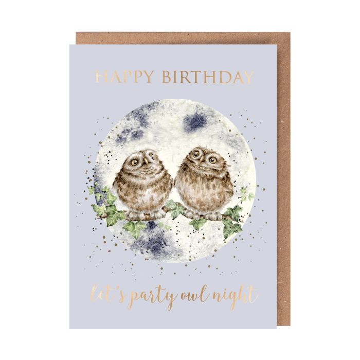 'Party Owl Night' Birthday Single Card