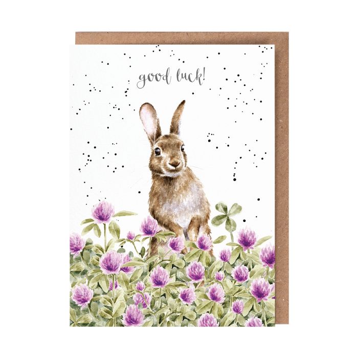 'The Clover Patch' Rabbit Good Luck Single Card
