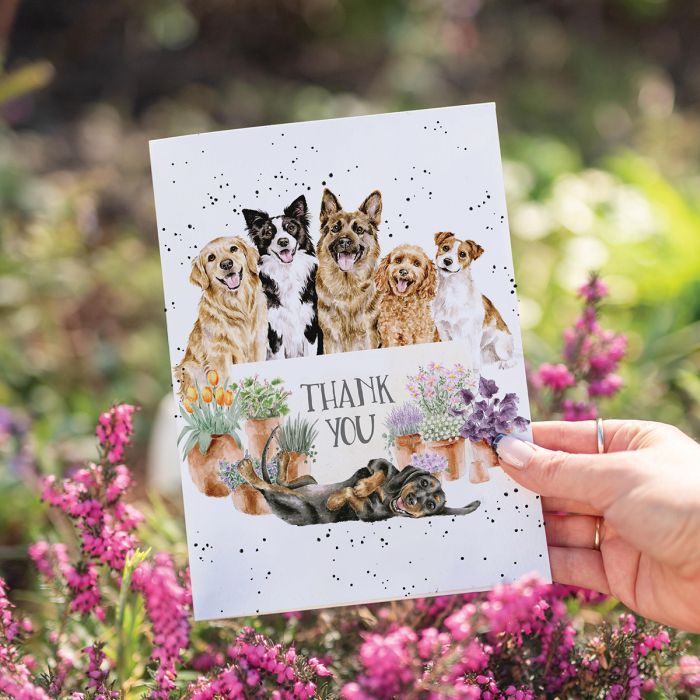 'Bloom & Barks' Dog Thank-you Single Card