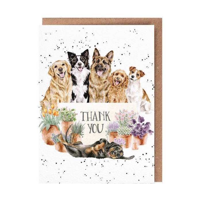 'Bloom & Barks' Dog Thank-you Single Card
