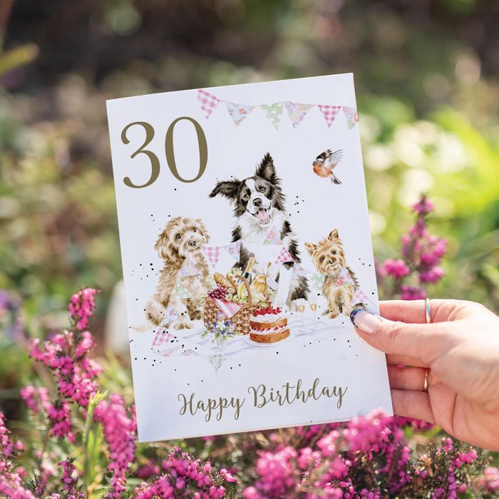 'Birthday Pawty' 30th Birthday Single Card