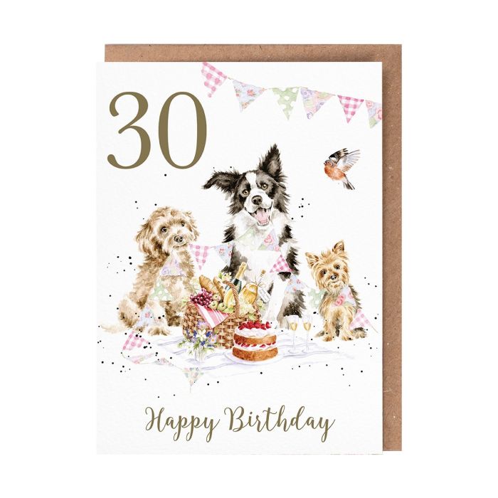 'Birthday Pawty' 30th Birthday Single Card