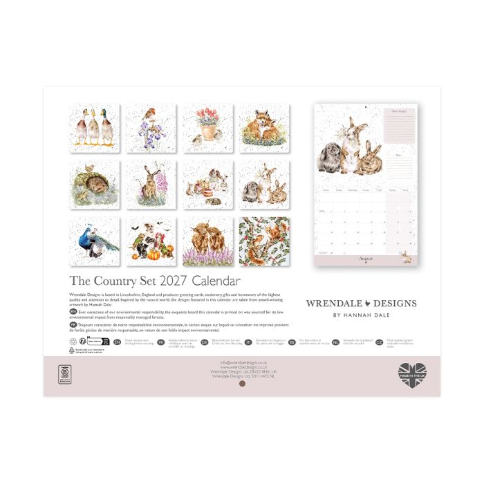 2027 The Country Set Lanscape Calendar, Wrendale