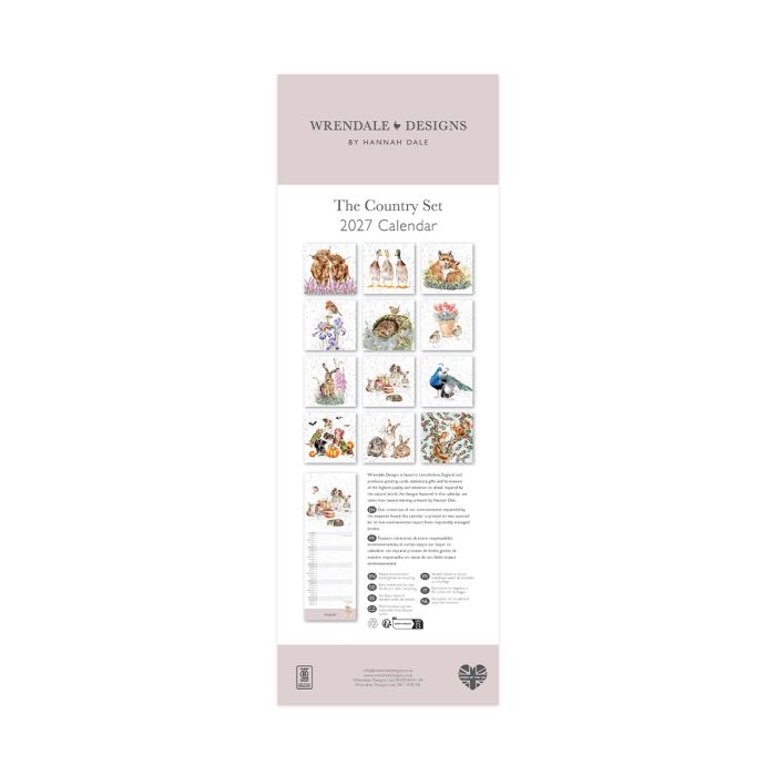 2027 The Country Set Slim Calendar - Wrendale