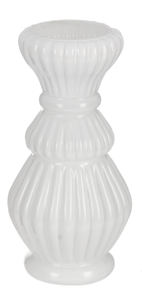 Embossed Milk Glass Vase