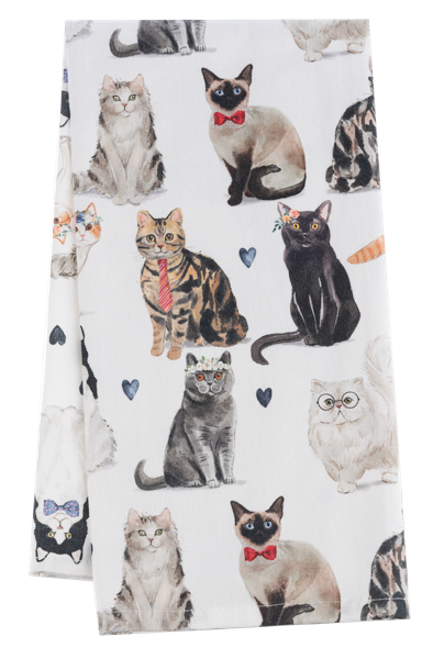 Cat Tea Towel, 2 Assorted Styles