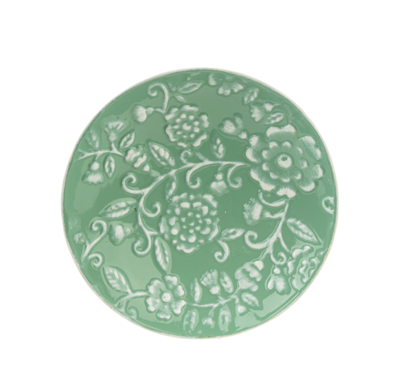 Sage Enamel Embossed Bird & Floral Round Wall Decor, Set of 3