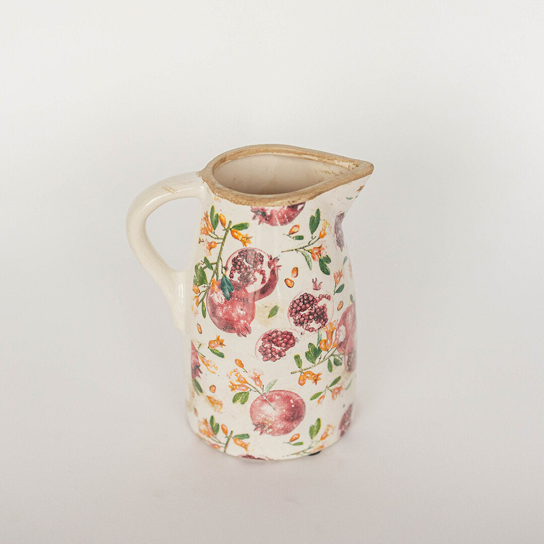 Pomegranate Motif Ceramic Pitcher