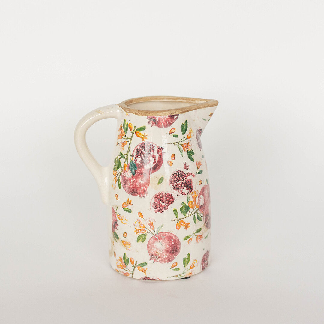 Pomegranate Motif Ceramic Pitcher
