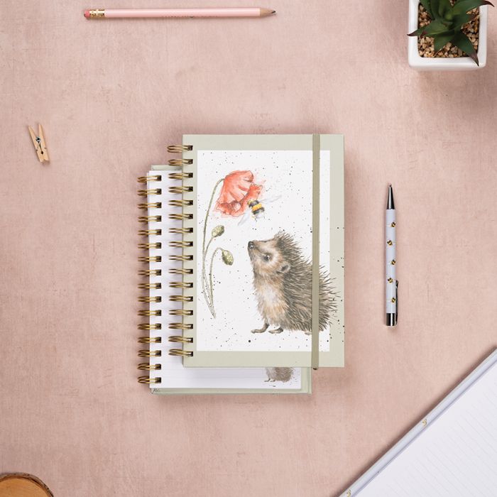 Hedgehog Busy As A Bee Spiral Notebook - Wrendale
