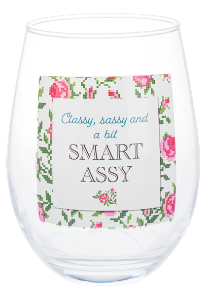 Cheeky Stemless Wine Glass, Assorted