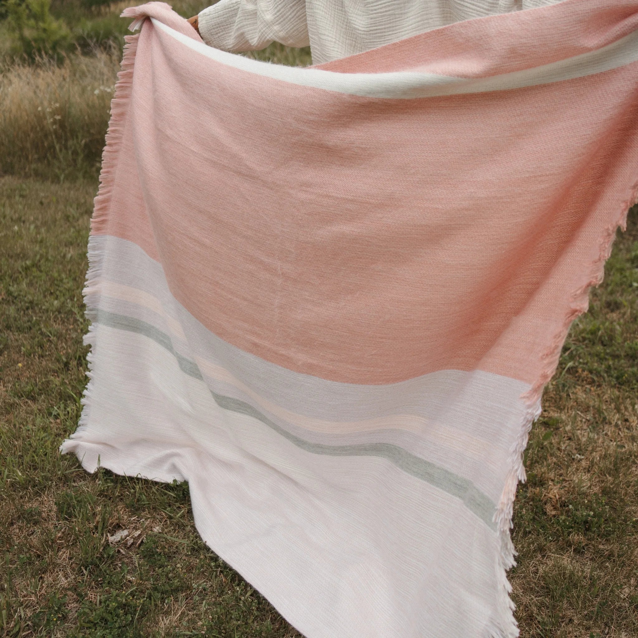 Large Blanket Throw, Parfait Pink