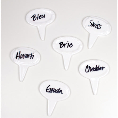 S/6 Porcelain Cheese Markers