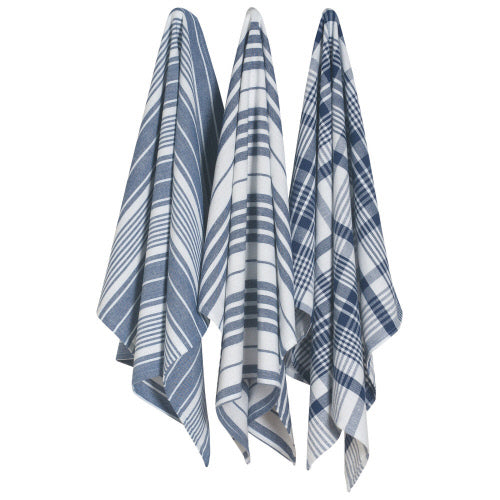 Jumbo indigo Dishtowels Set of 3